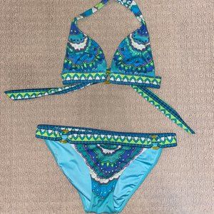 Victoria's Secret Patterned Blue Bikini